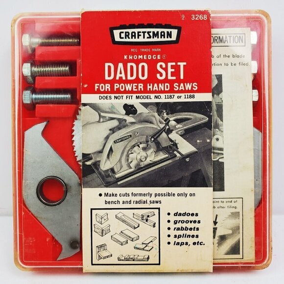 Craftsman Kromedge Dado Set Power Hand Saws Vintage Made USA 3268 Unused - Picture 1 of 13